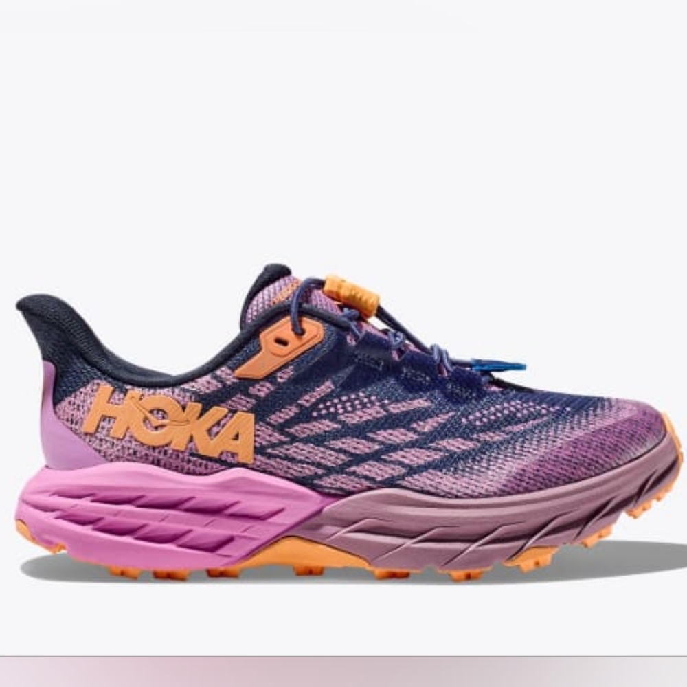 Hoka Speedgoat 5 Trail Hiking Running Shoes 7Y Bellwether Blue / Cyclamen